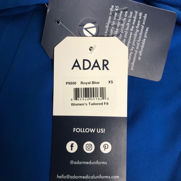 Adar Pro Medical Uniform Scrub Top Women’s XS Royal Blue NWT - Picture 6 of 7